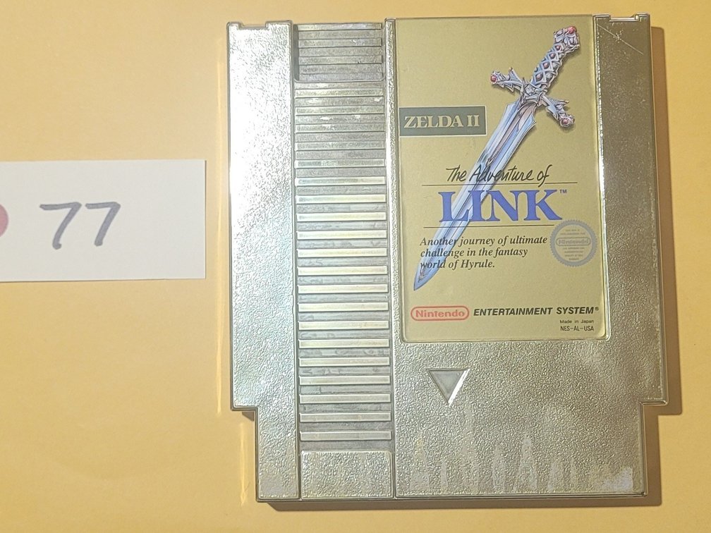 NES - RARE Zelda II Gold Cartridge Game