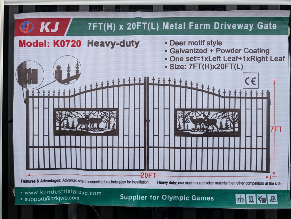 (1) Set Metal Farm Driveway  Gate