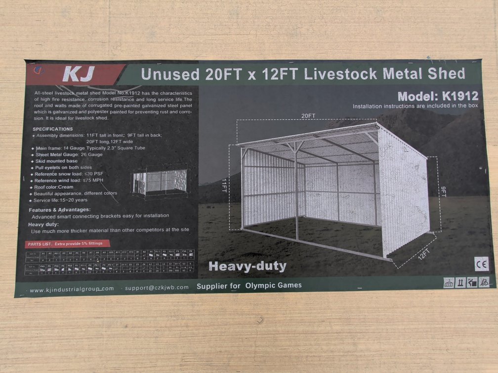 20FTx12FT Livestock Metal Shed