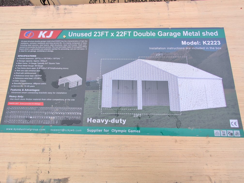 23ftx22ft Double Garage Metal shed