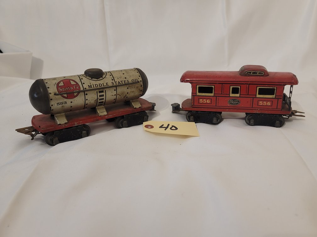 (2) Vintage Marx Tin Train Cars