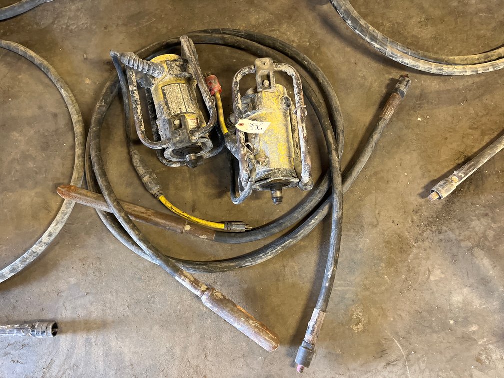 (2) Concrete Vibrator Motors & (1) Shaft