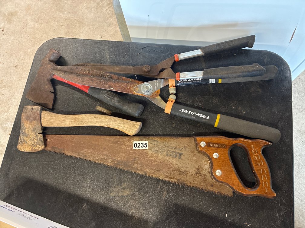 Axes, Hedge Trimmers, Handsaw
