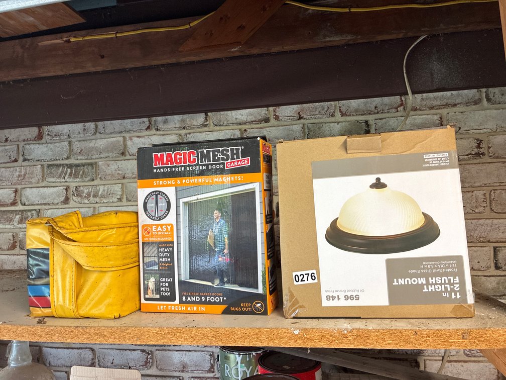 Magnetic Screen Door, Light Fixture, Bag
