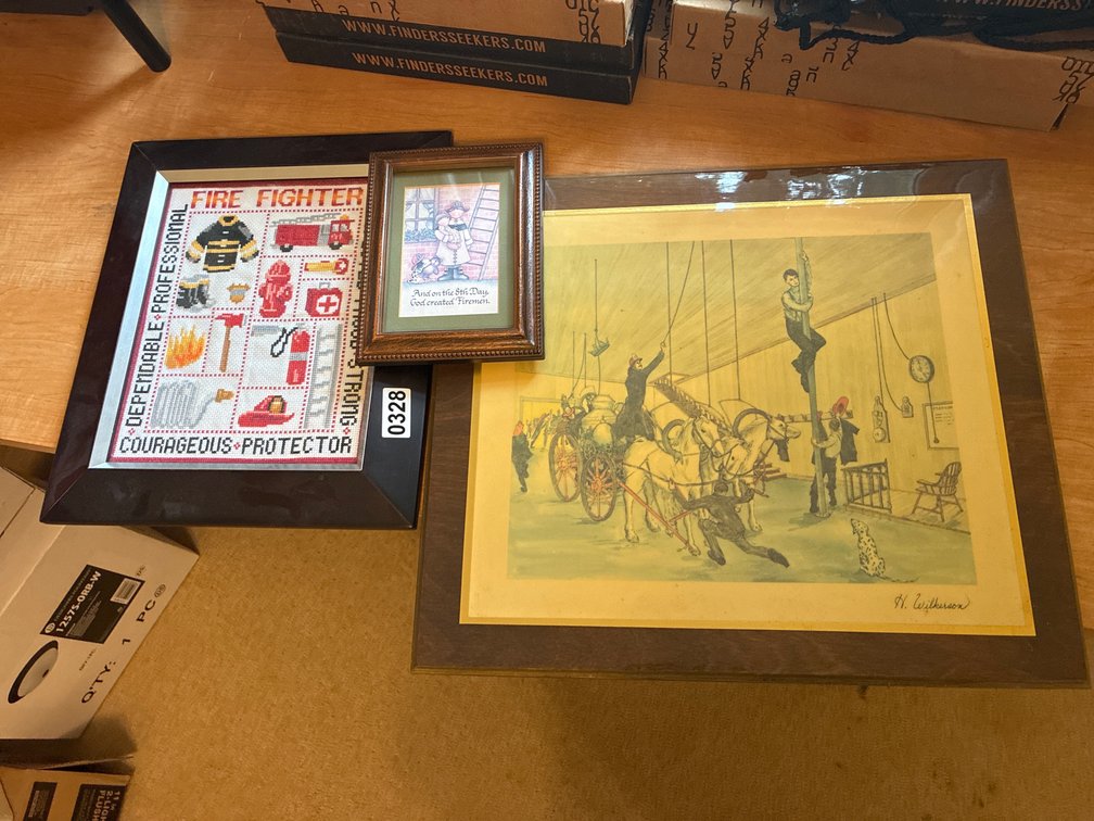 (3) Firefighter Framed Wall Art