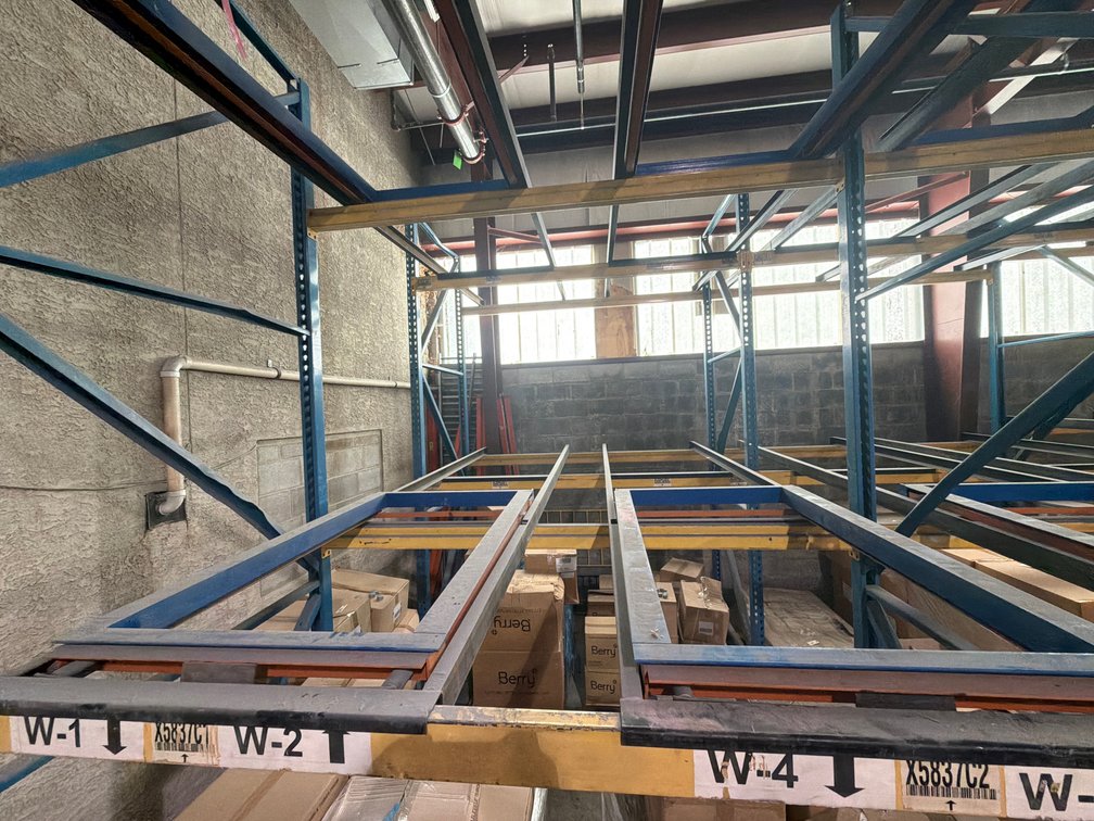 (2) Push-Back Pallet Rack Cart / Roller Assemblies