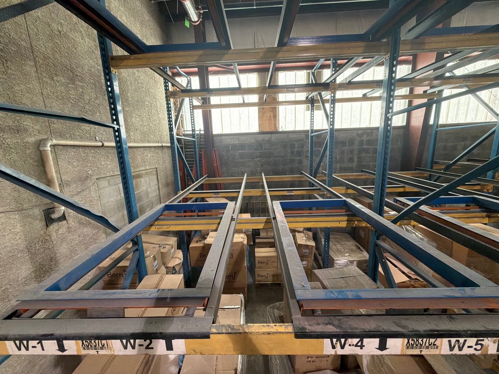 (2) Push-Back Pallet Rack Cart / Roller Assemblies