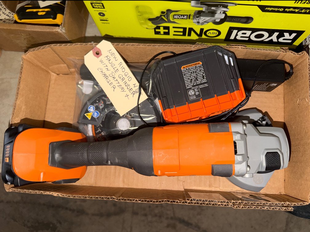 New Rigid Angle Grinder W/ Battery & Charger