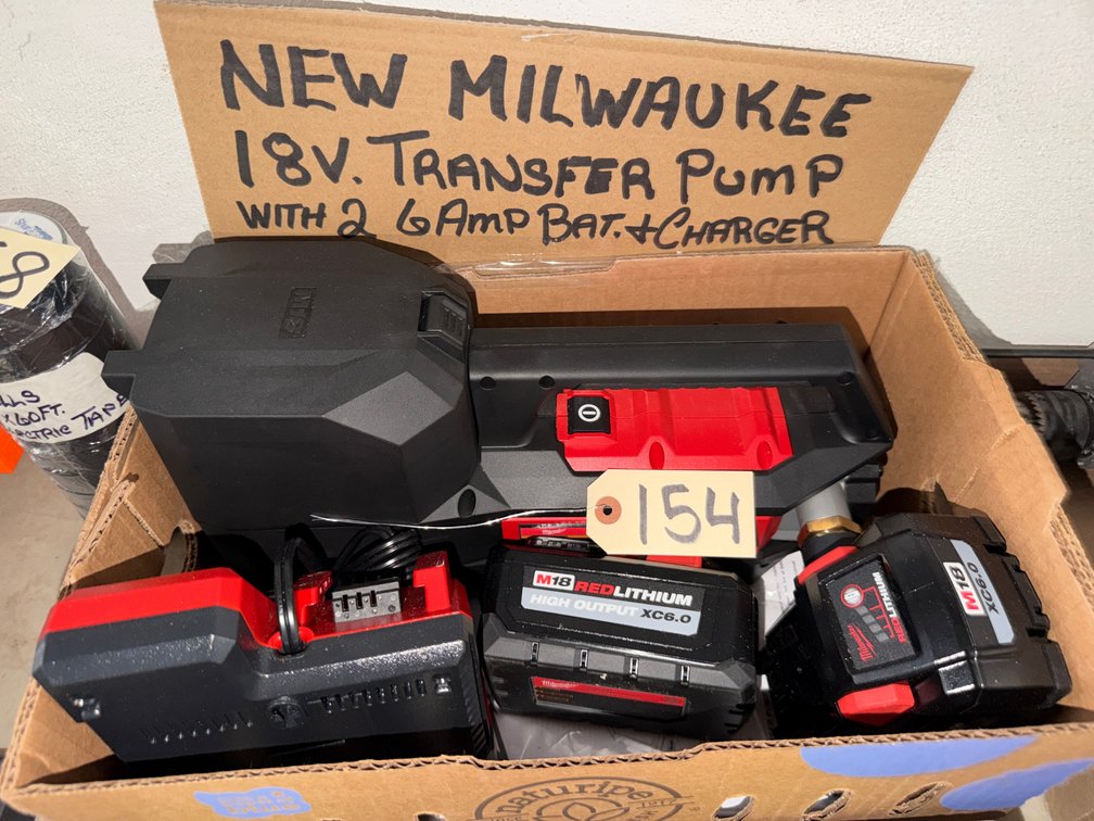 New Milwaukee 18V Transfer Pump W/ (2) Bats. & Charger