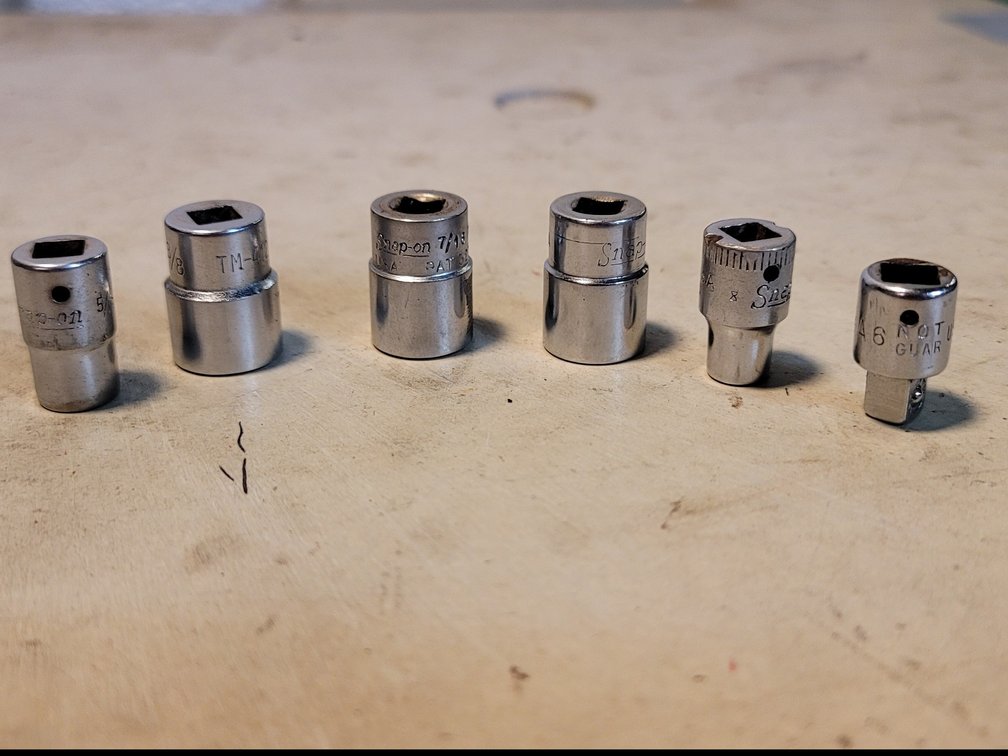 (6) Snap-On SAE 1/4" Drive Sockets