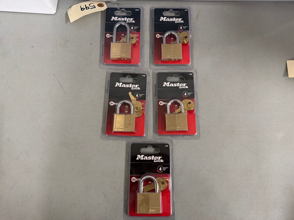 (5) Master Locks With Keys