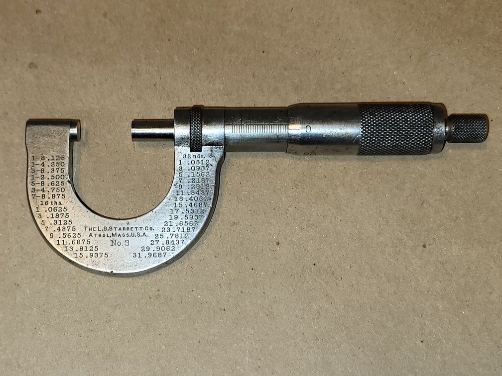 Starrett No. 3 Micrometer