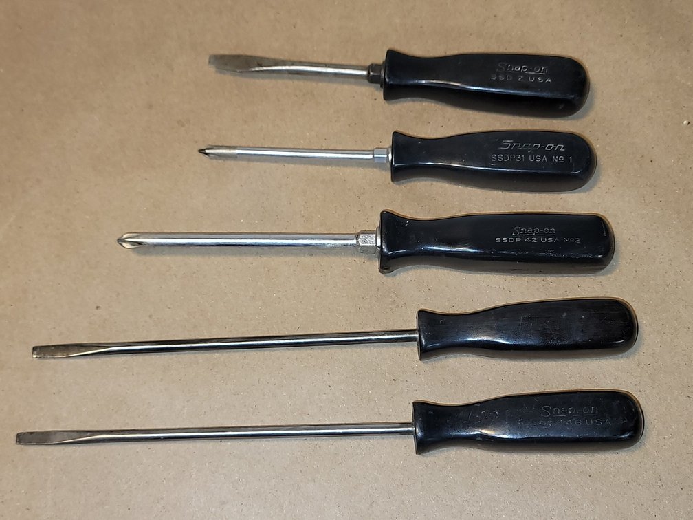 (5) Snap-On Medium Screwdrivers