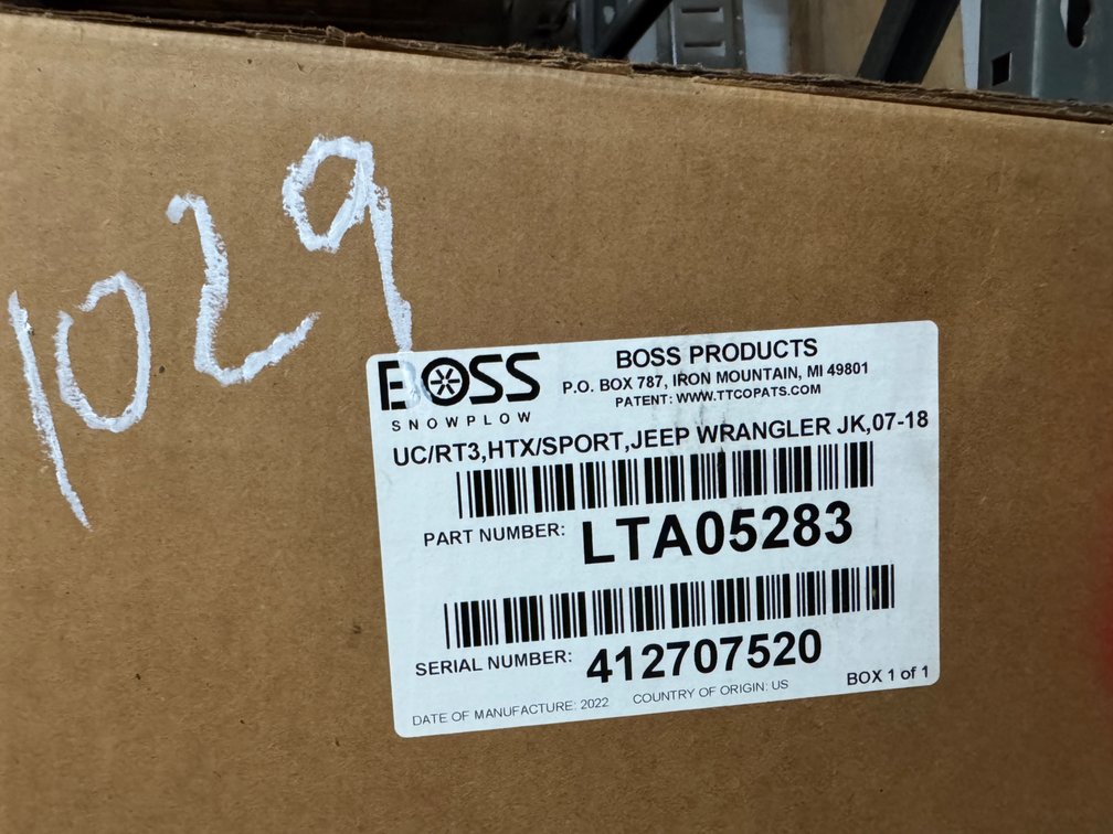 Boss RT3 HTX/Sport Jeep Plow Mount