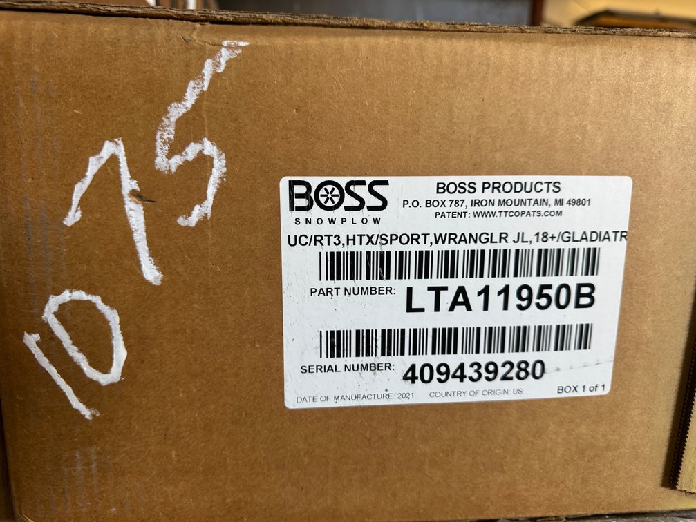 Boss RT3 HTX/Sport Jeep Plow Mount