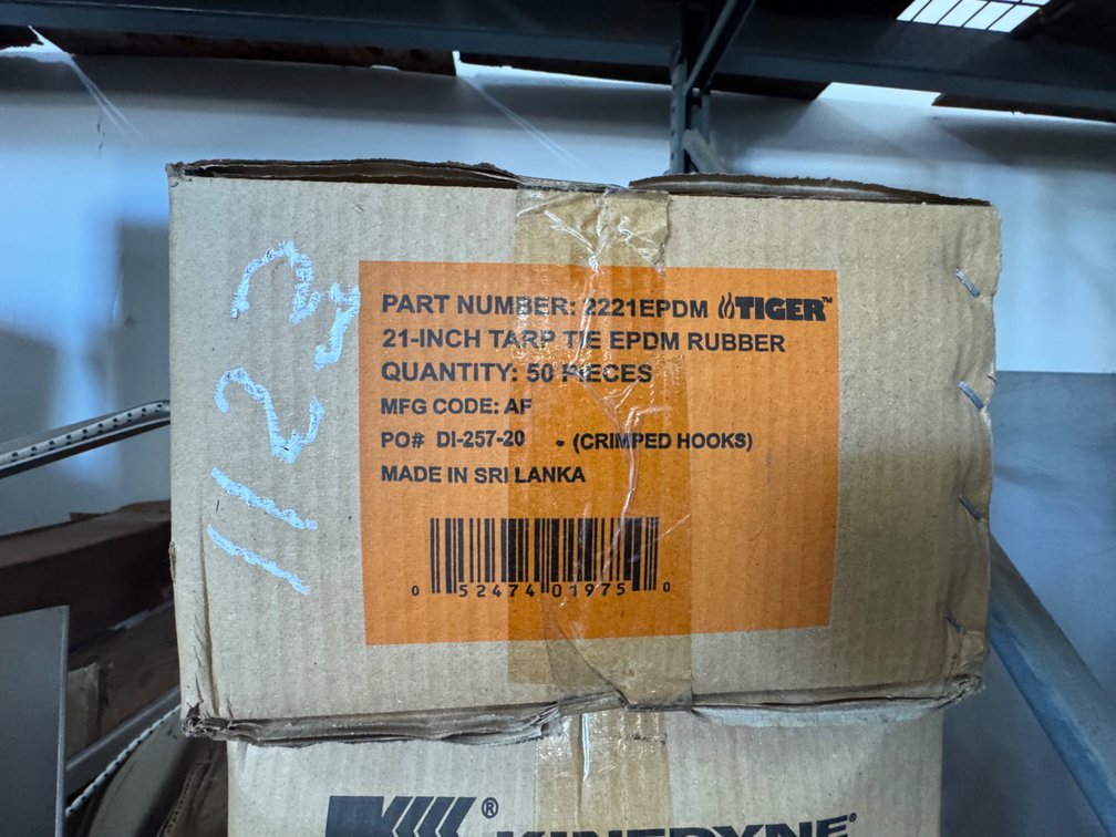 (50) 21” Kinedyne/Tiger EPDM Rubber Tarp Ties