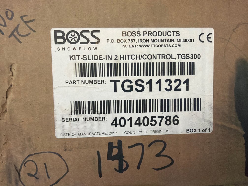 Boss TGS300 2” Slide-In Hitch/Control
