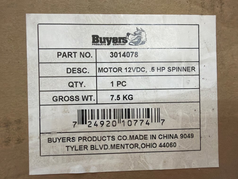 Buyers SaltDogg 12V Spinner Motor