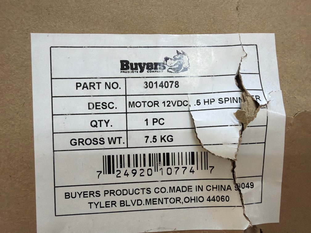 Buyers SaltDogg 12V Spinner Motor