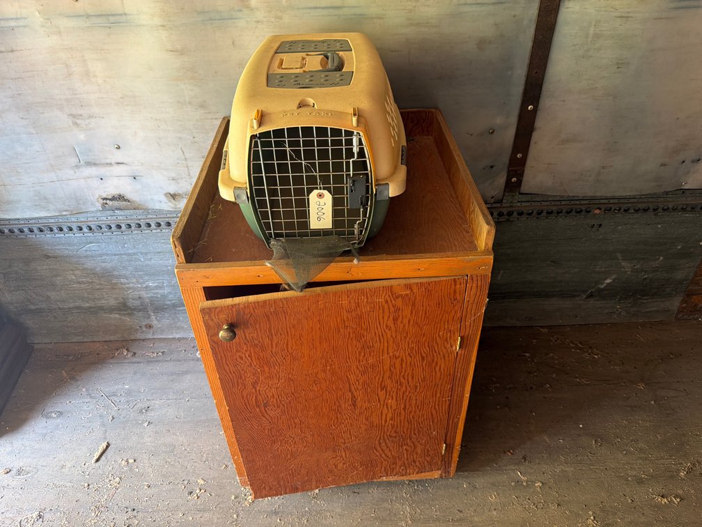 Wooden Cabinet & Pet Cage