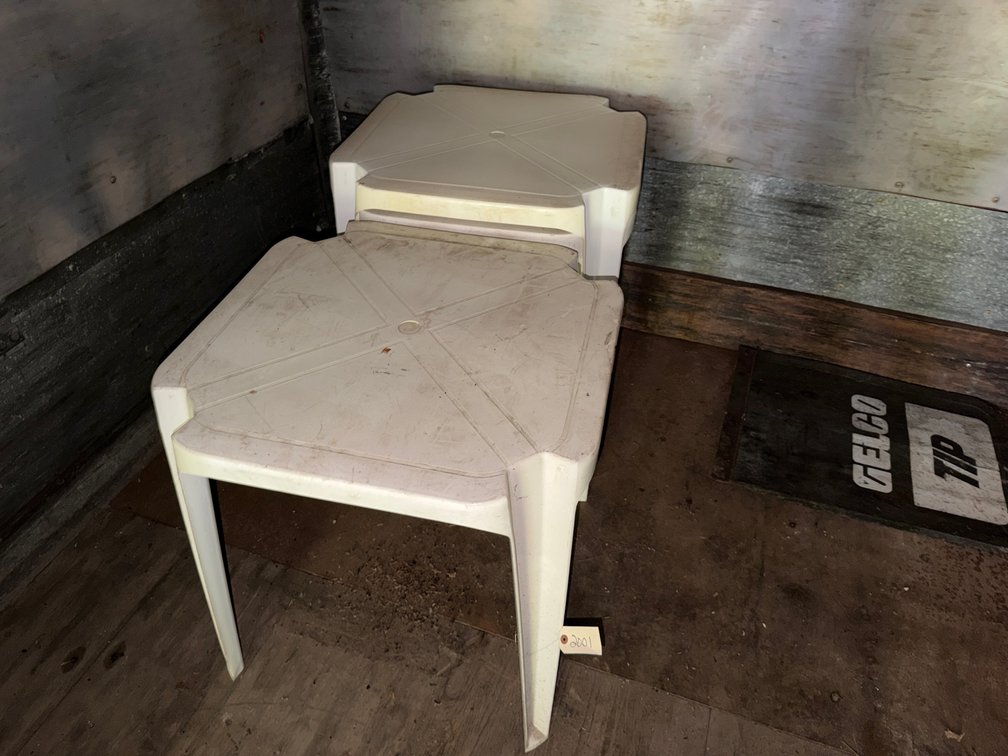(3) Plastic Patio Tables