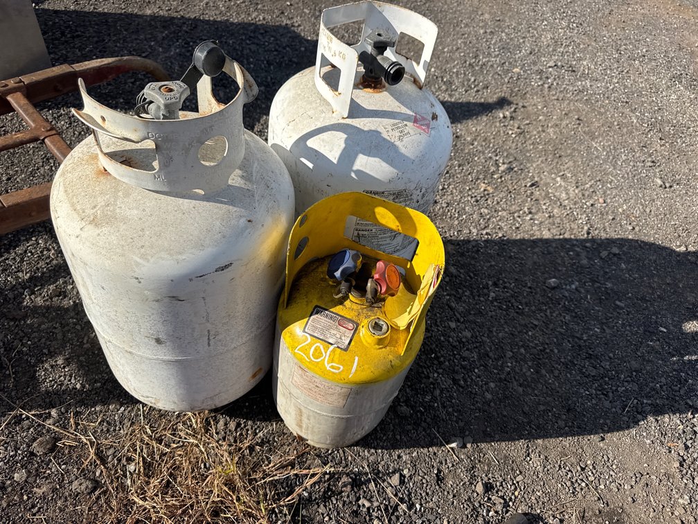 Refrigerant Tank & (2) Propane Tanks