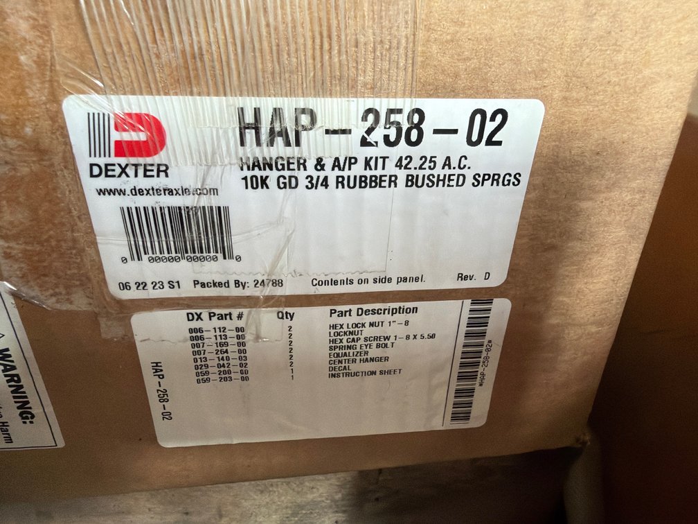 Dexter 10,000 Lb Tandem Axle Hanger Kit