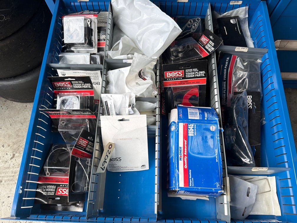 Drawer of Boss Assorted Snow Plow Parts