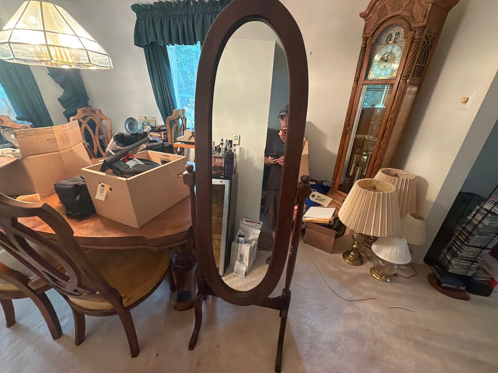 Wooden Freestanding Swivel Mirror