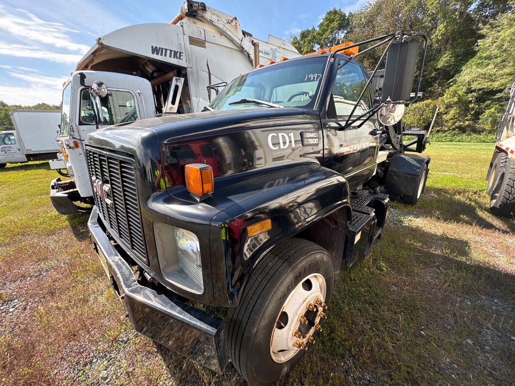 1997 GMC 7500 Rear Dumpster Truck, (CD-1)