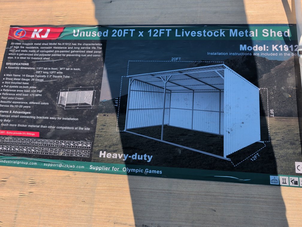 20FTx12FT Livestock Metal Shed