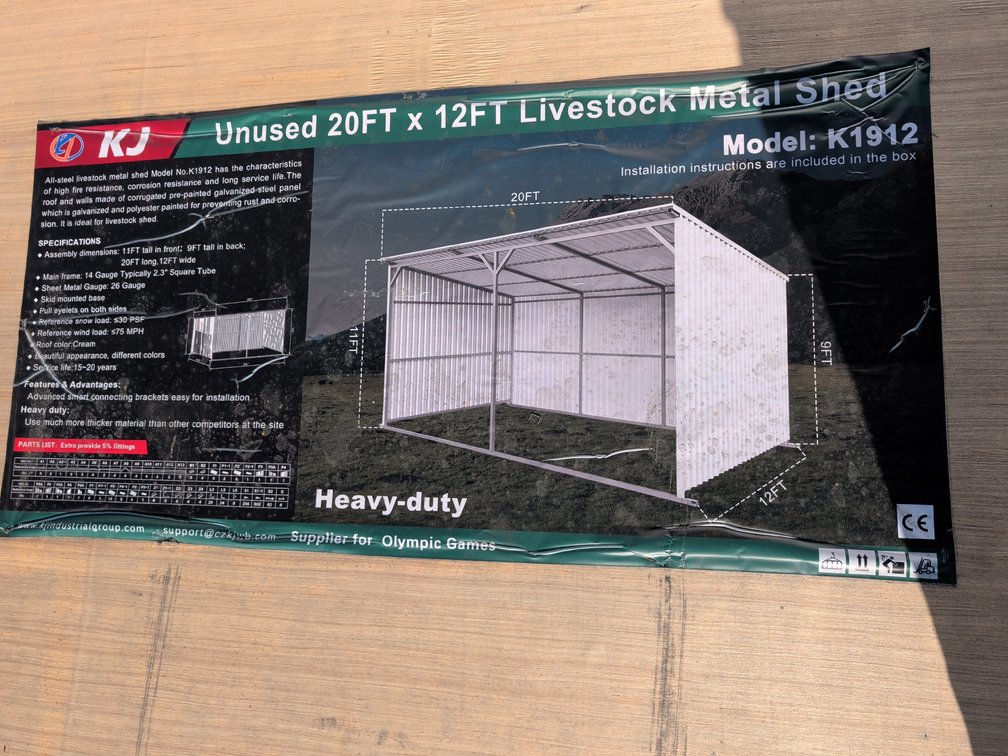 20FTx12FT Livestock Metal Shed