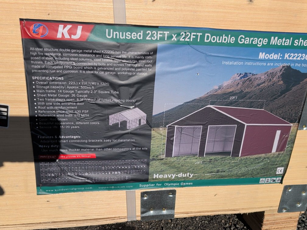 23ftx22ft Double Garage Metal Shed