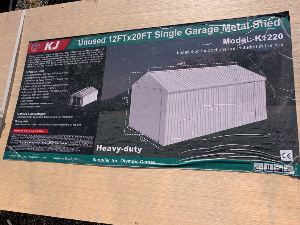 12ftx20ft Single Garage Metal Shed