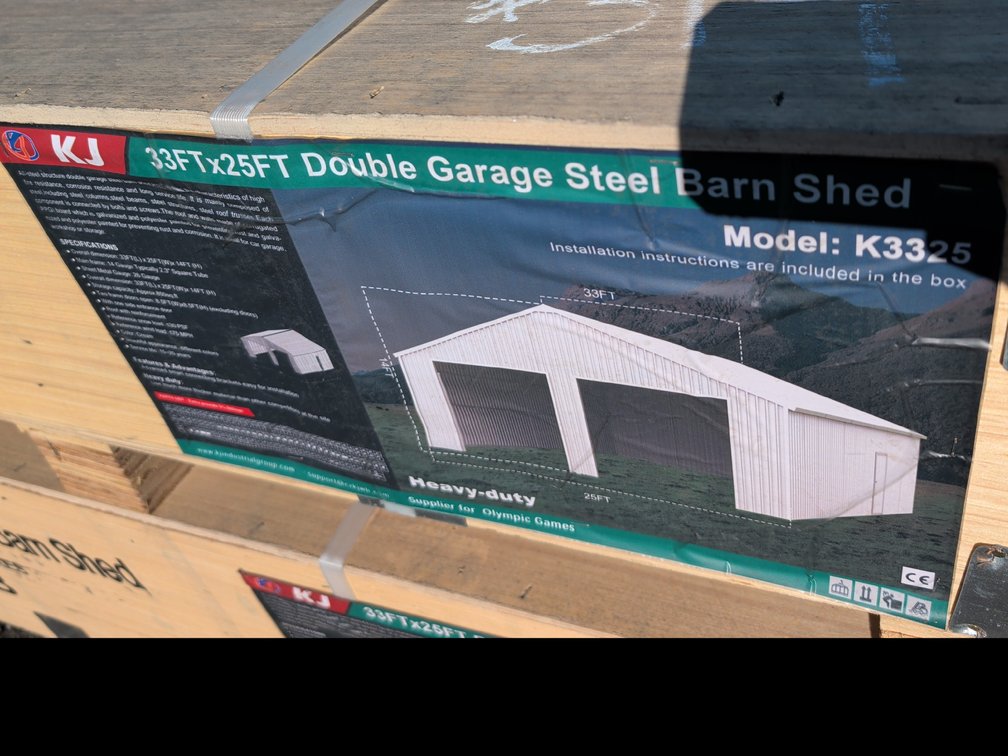 33FTx25FT Double Garage Steel Barn