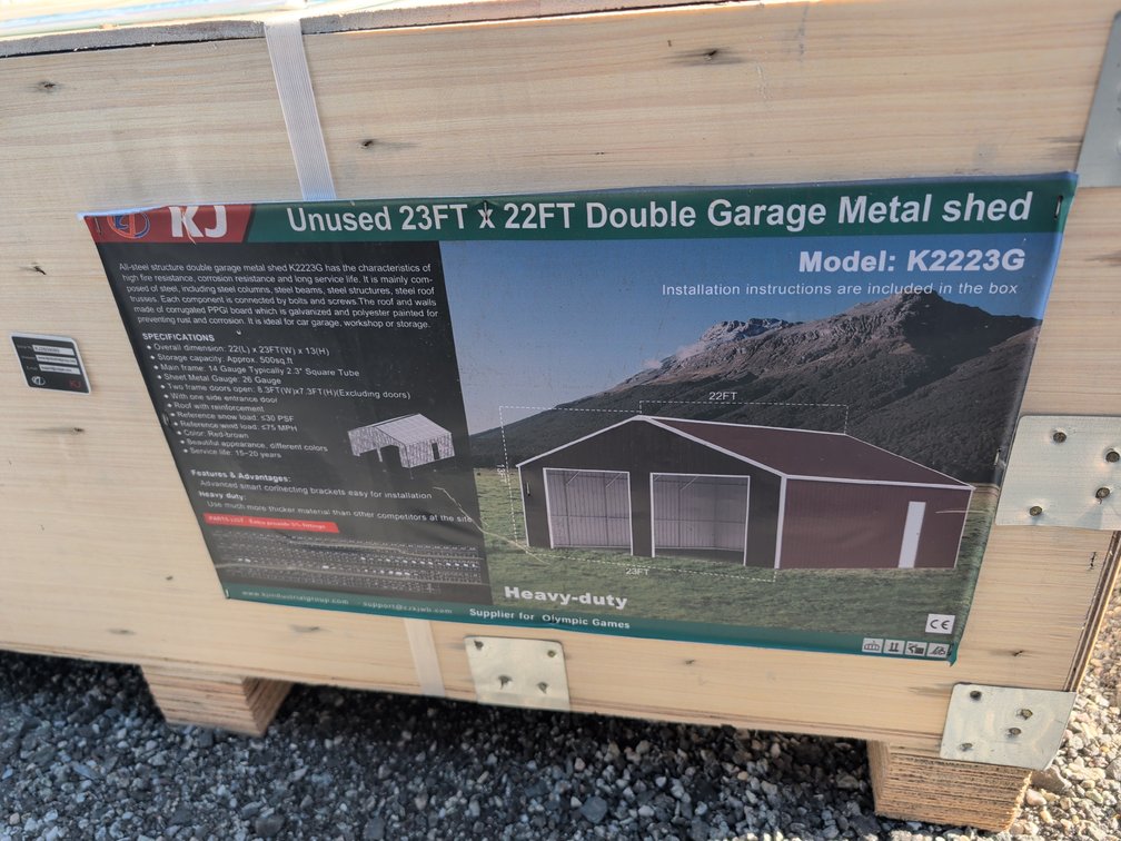 23ftx22ft Double Garage Metal shed