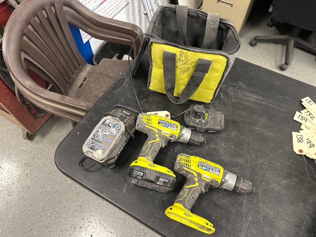 (2) RYOBI P277 18V ONE+ Cordless 1/2” Drill/Drivers