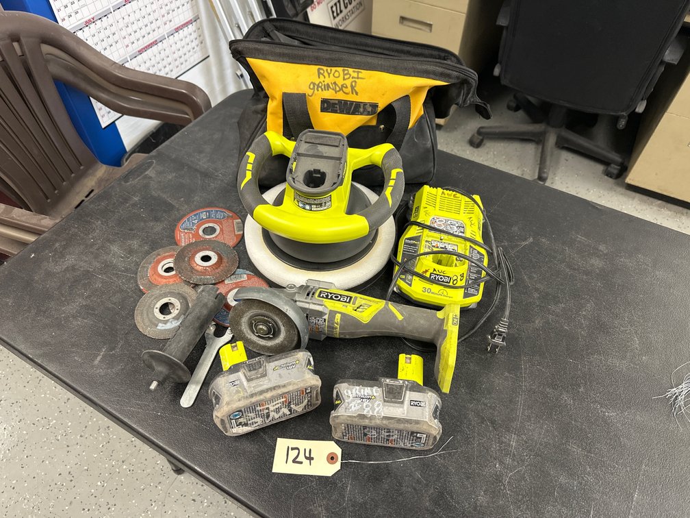 RYOBI 18V ONE+ Cordless Orbital Buffer & Angle Grinder Set