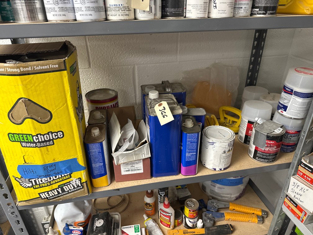 Assorted Bondo, Acetone & Related Supplies