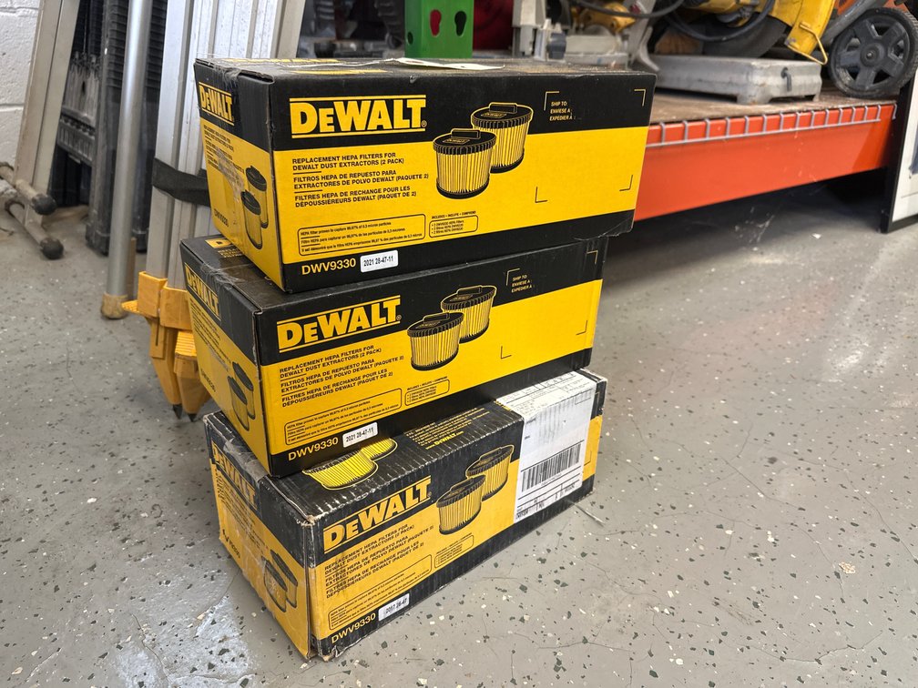 (6) DEWALT DWV9330 Replacement HEPA Filters