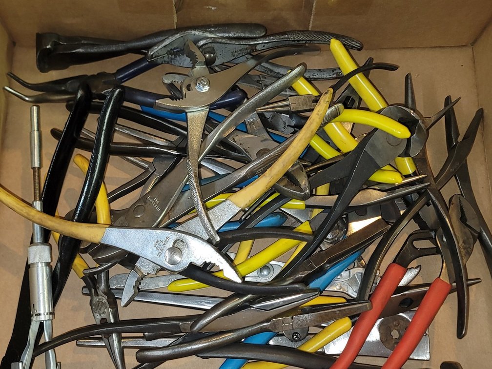Box of Assorted Pliers & Wrenches