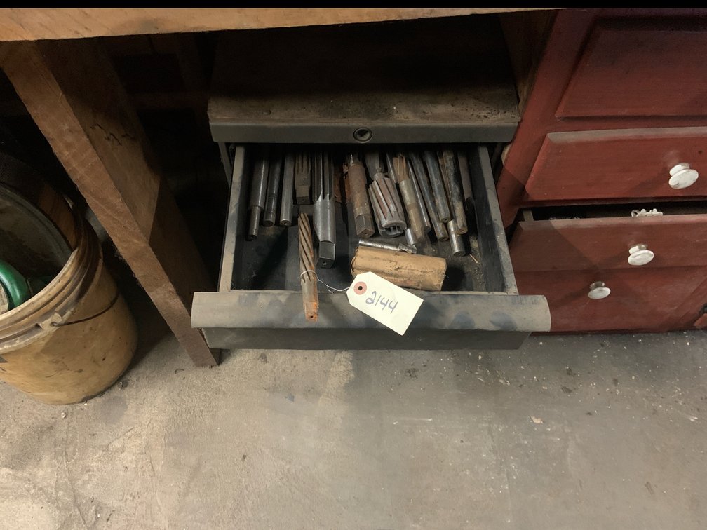 Metal Cabinet With Chuck Reamers & Hand Reamers