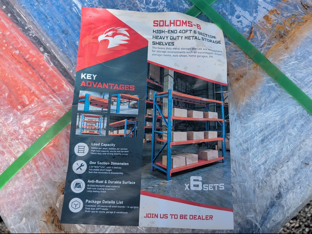 40' 6-Section Metal Storage Shelves