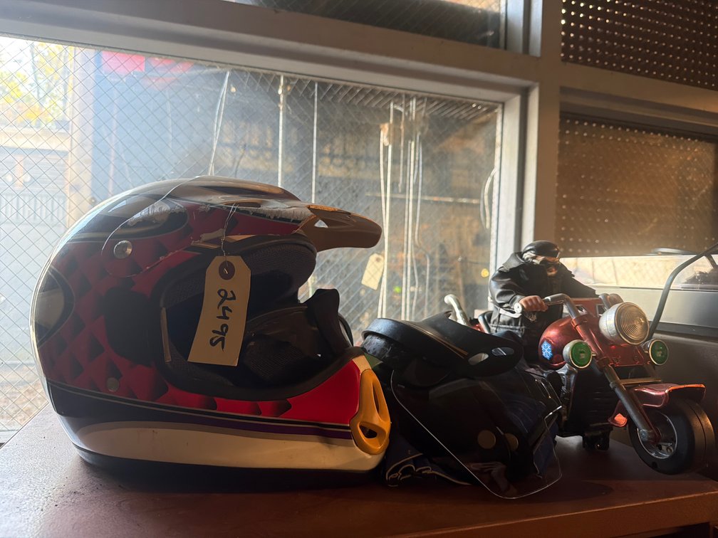 Motorcycle Helmet & Figurine