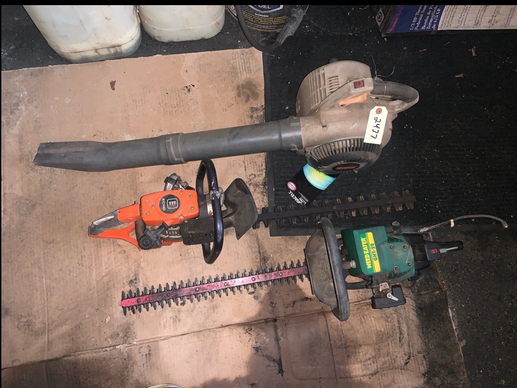 (2) Gas Hedge Trimmers & Leaf Blower
