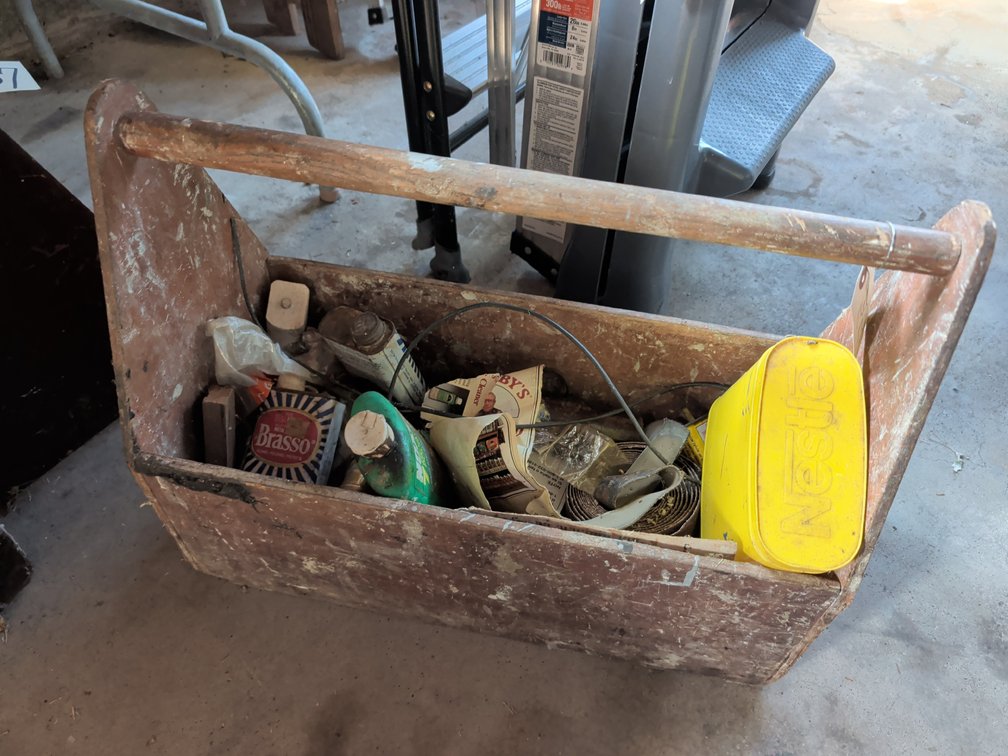 Wooden Carpenter's Toolbox W/Contents
