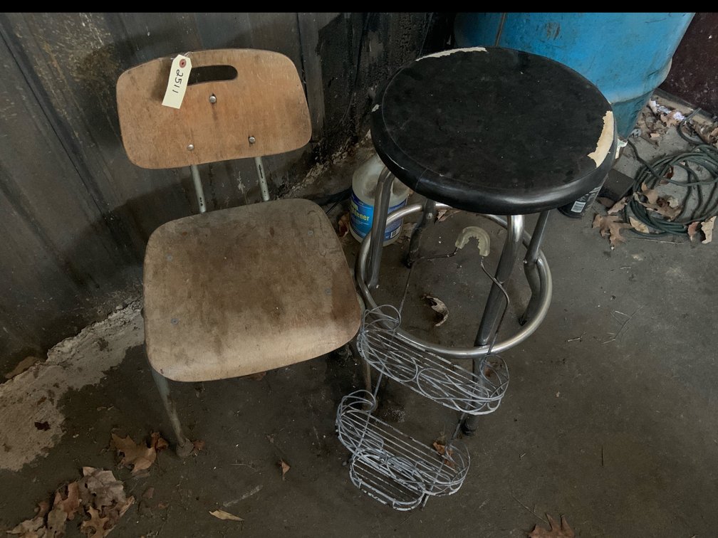 (2) Chairs & Metal Metal Rack