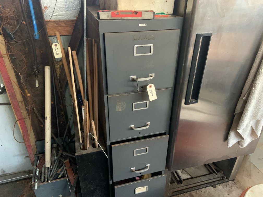 Metal Cabinet With Contents