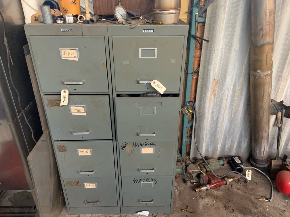 Metal Cabinet With Contents