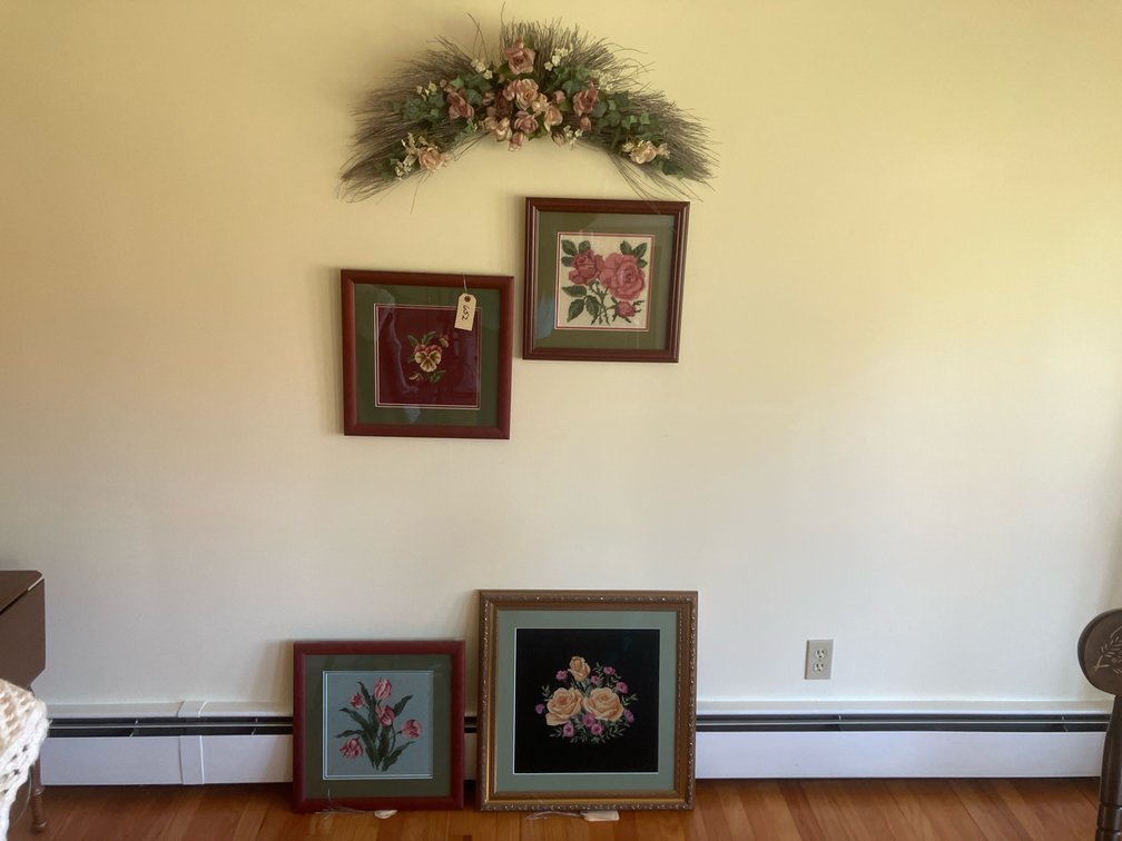 (4) Needlepoint Pictures